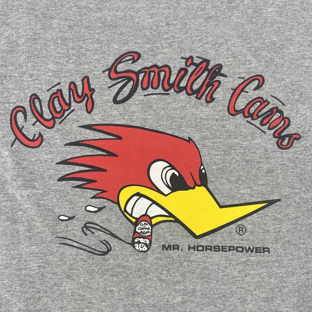 Mr.‎ Horsepower Woodpecker Mascot Clay Smith Cams Gray Men's 3XL Graphic T-Shirt
